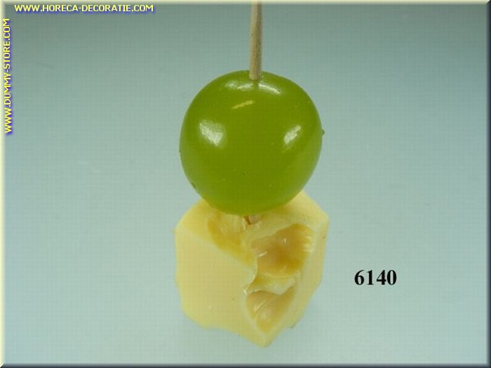 Cheese, piece with green grape