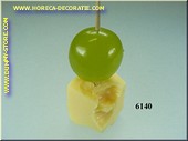 Cheese, piece with green grape 