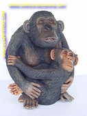 Affe Schimpanse mit Jungen, Höhe: 0,49 Meter 
